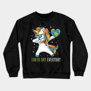 Dabbing Unicorn Earth Day Everyday Gift For Boys Kids Crewneck Sweatshirt